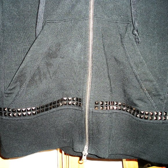 Vintage SET: Boston Proper Black w/studs Hooded Jacket & Pants  SZ: S - Picture 7 of 12